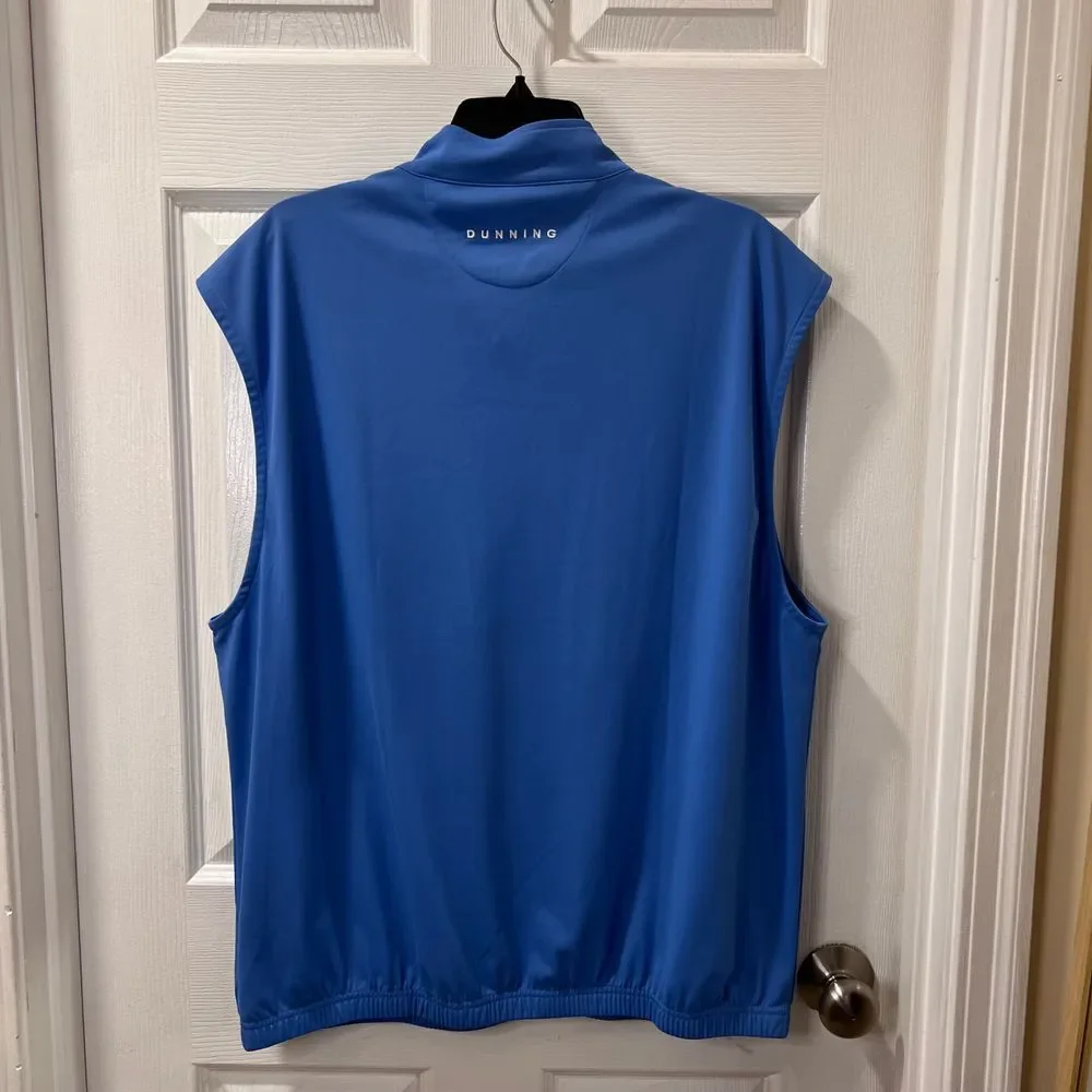 DUNNING Performance Golf Quarter-Zip Sleeveless Vest Athletic Running Blue-SZ L‎